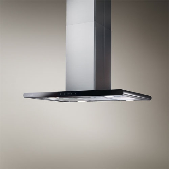 Elica Galaxy Island BLIX/A/90x45 island hood, stainless steel, black glass, PRF0017852B. With a 5 year guarantee!