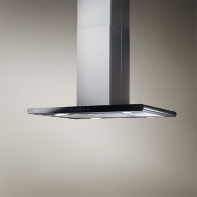 Островная вытяжка Elica Galaxy Island BLIX/A/90x45, нержавеющая сталь, черное стекло, PRF0017852B. С гарантией 5 лет!