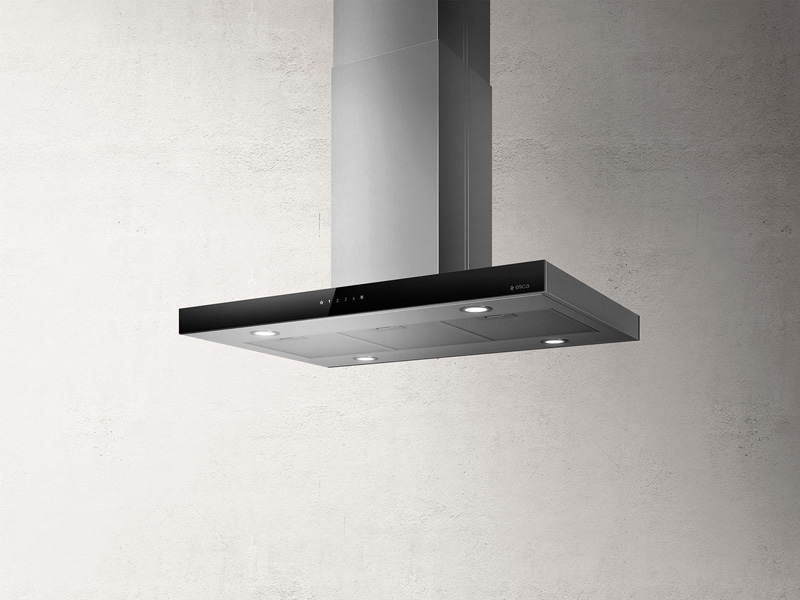 Elica Joy Island BLIX/A/90 island hood stainless steel black glass, PRF0104628A. With a 5 year guarantee!