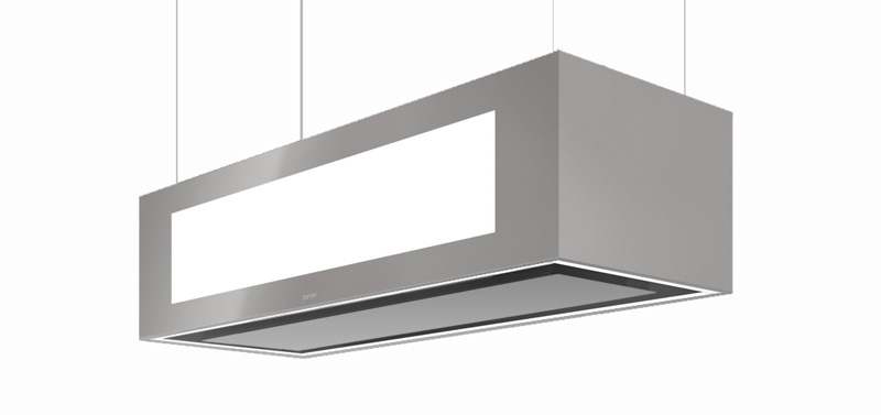 Berbel Skyline Edge Light BIH 95 SKE-L потолочная подъемная вытяжка серебристый металлик, 7 ЛЕТ ГАРАНТИИ, светодиодное освещение и эффектное освещение, 1050217