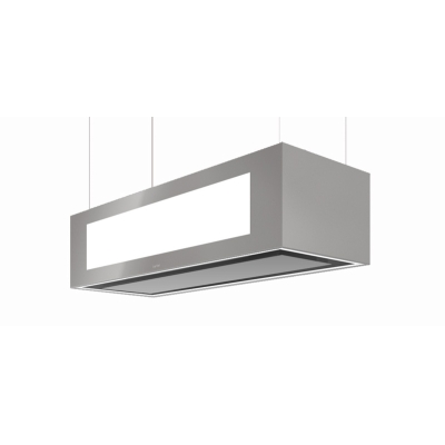 Berbel Skyline Edge Light BIH 95 SKE-L потолочная подъемная вытяжка серебристый металлик, 7 ЛЕТ ГАРАНТИИ, светодиодное освещение и эффектное освещение, 1050217
