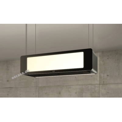 Потолочная подъемная вытяжка berbel Skyline 2 BIH 115 SK, черная с функцией подъема, 7 ЛЕТ ГАРАНТИИ, потолочная панель из нержавеющей стали, светодиодное освещение варочной панели и эффектное освещение, 1050006