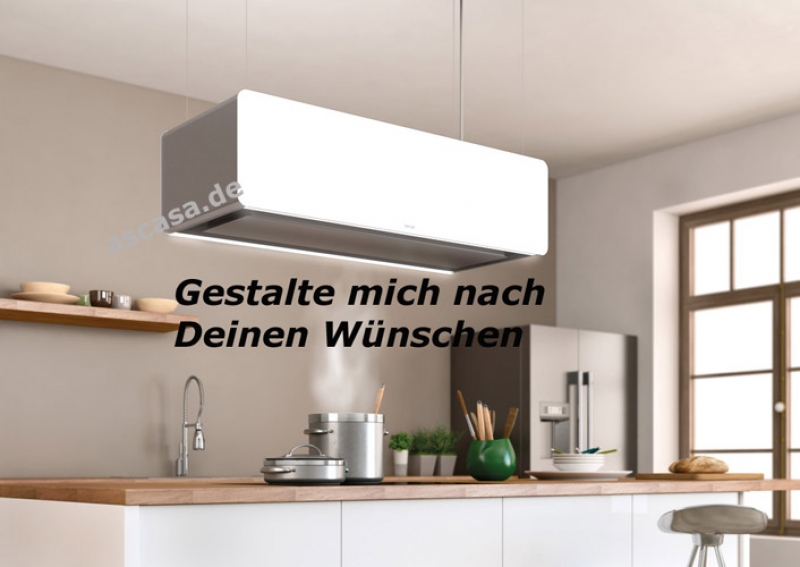 berbel ceiling lift hood Skyline 2 BIH 115 SK RAL with lift function, 7 YEAR WARRANTY, stainless steel ceiling plate, LED hob lighting and effect lighting, 1050031