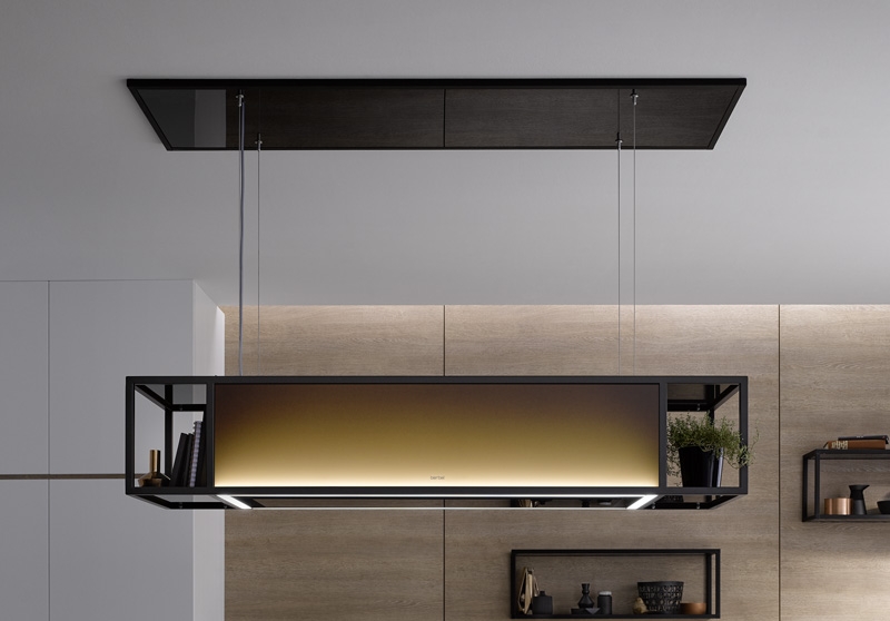 berbel ceiling lift hood Skyline Frame BIH 140 SKF, smoked glass gray, shelf left + right, 1050244, 7 YEAR WARRANTY