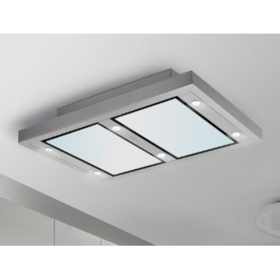 Silverline Vega AC edge extraction 100 cm stainless steel/glass white, VGUD 104.1 WRA ceiling hood. With a 5 year guarantee!