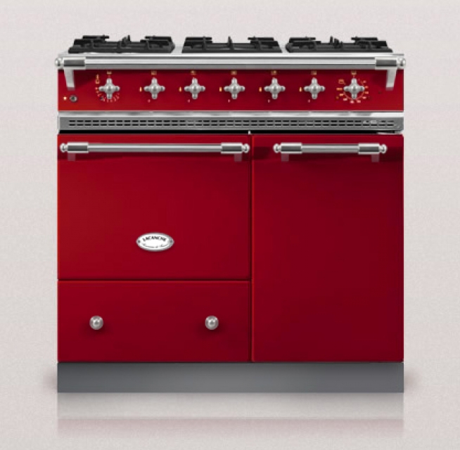 Lacanche Beaune Classic, cooking station, 90 cm, color cherry red, with 5 year guarantee!