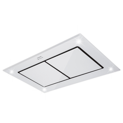 Silverline Asterion 100 cm ASD 104.1 W white glass ceiling hood. With a 5 year guarantee!