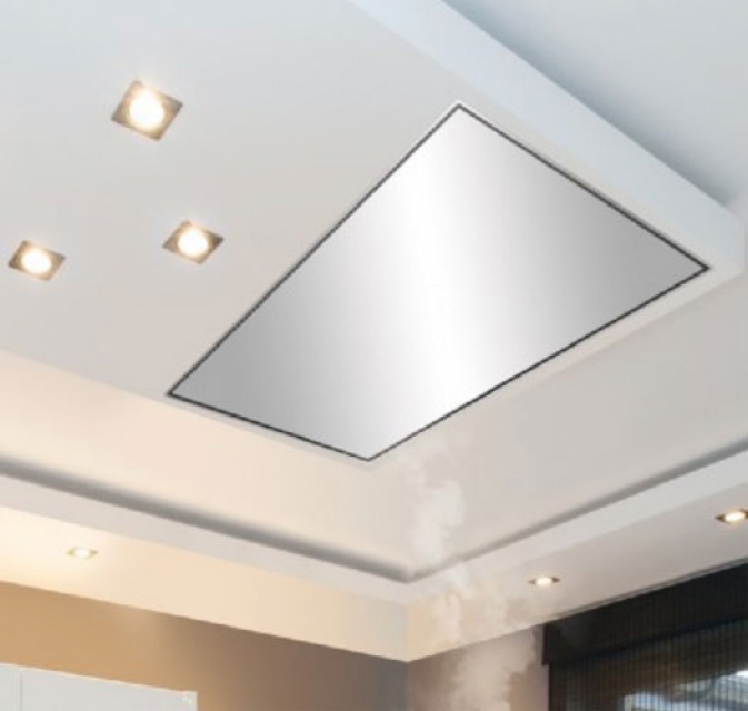 Silverline Quadra QUD 104 E stainless steel ceiling hood. With a 5 year guarantee!