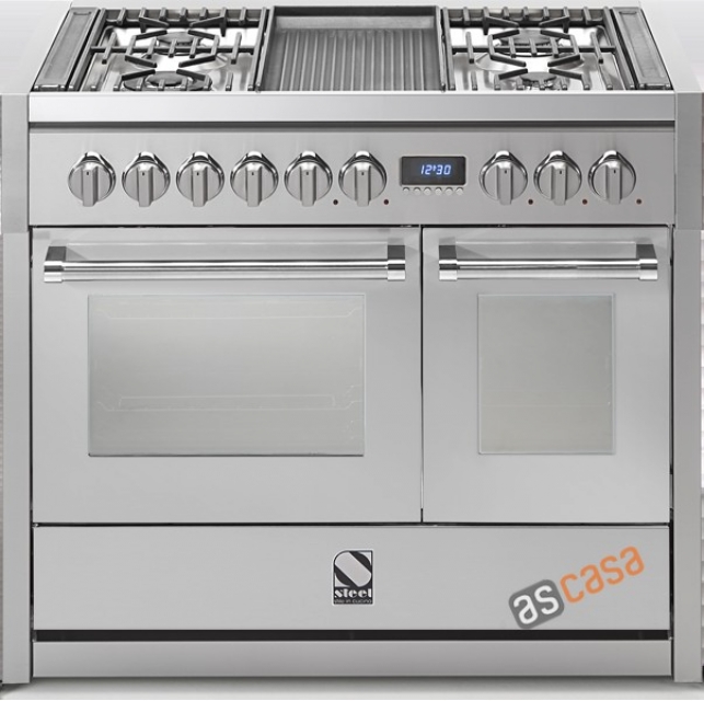 Steel Genesi 100, range cooker, 100 cm, multifunction, color stainless steel, G10FF-6WSS, with 5 year guarantee!