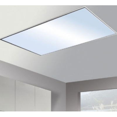 Silverline Quadra QUD 124 W stainless steel/white glass ceiling hood. With a 5 year guarantee!