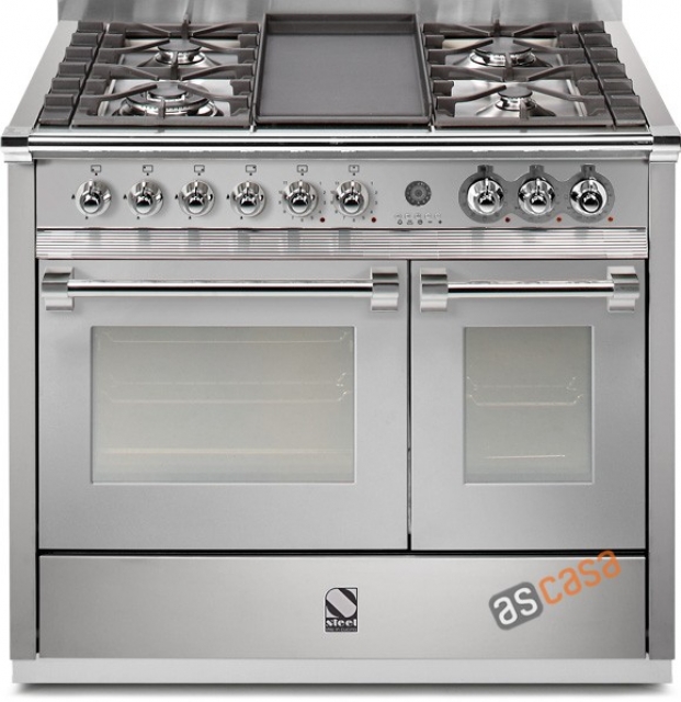 Steel Ascot 100, range cooker, 100 cm, multifunction, color stainless steel, A10FF-4MSS, with 5 year guarantee!