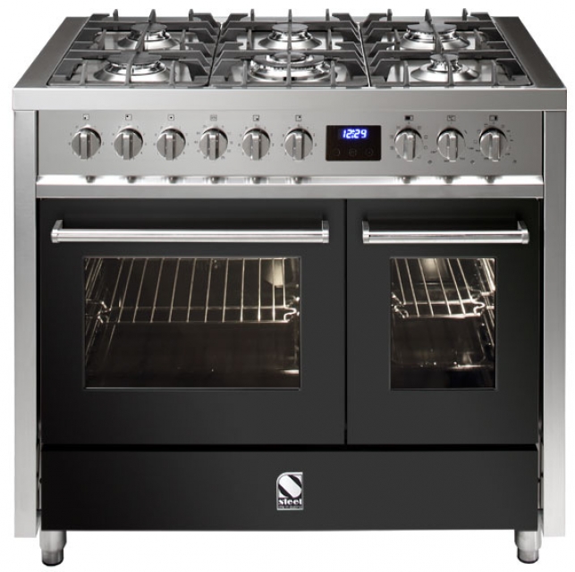 Steel Enfasi 100, range cooker, 100 cm, multifunctional oven, color anthracite, E10FF-6AN, with 5 year guarantee!