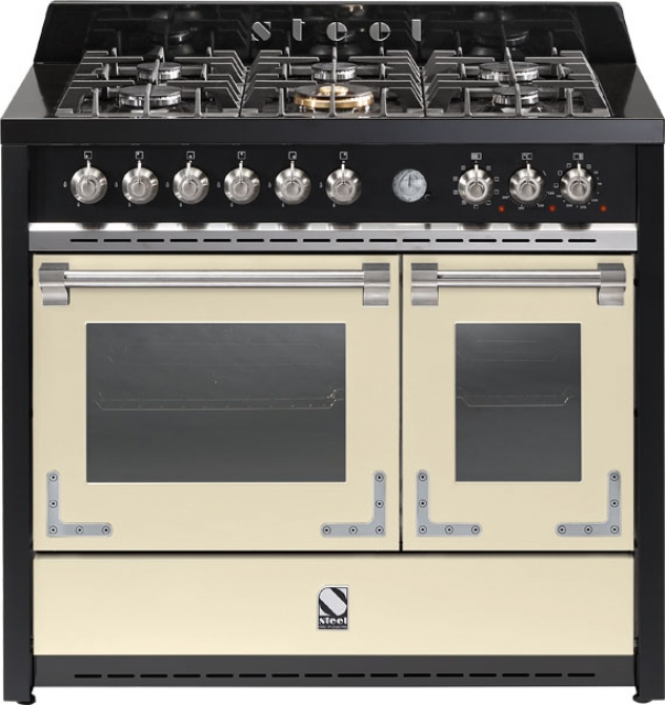 Steel Oxford 100, range cooker, 100 cm, multifunctional oven, color crema, X10FF-6CR, with 5 year guarantee!