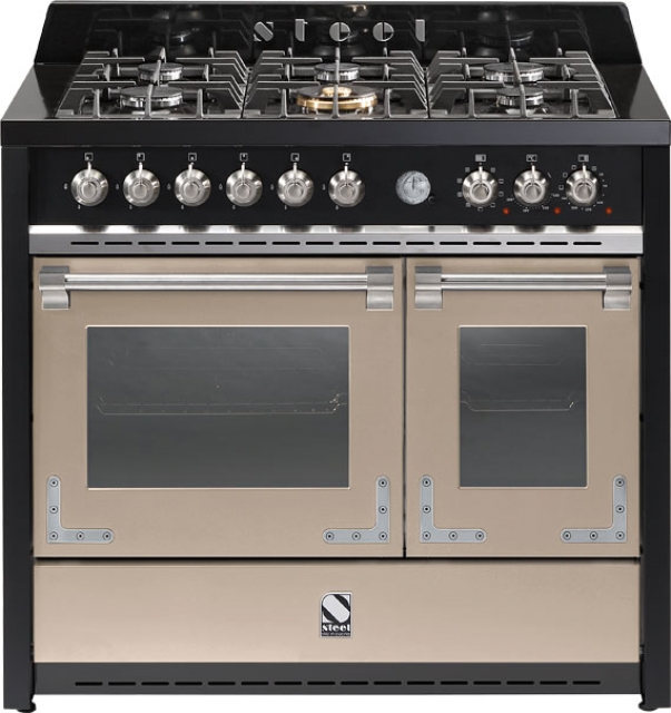 Steel Oxford 100, range cooker, 100 cm, multifunctional oven, color Sabbia, X10FF-6SA, with 5 year guarantee!