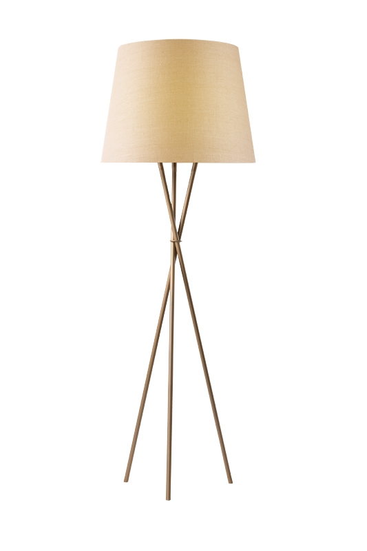 OZONOS® floor lamp Hailey, AC-1, air purifier, natural linen, pearl gold, 1313/1303