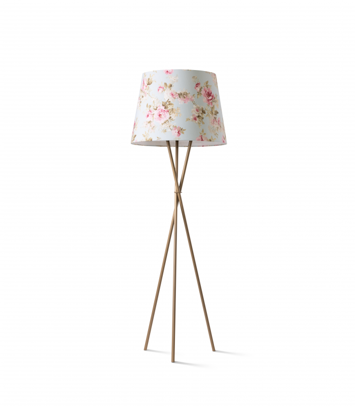 OZONOS® floor lamp Hailey, AC-1, air purifier, flower blue, pearl gold, 1313/1307