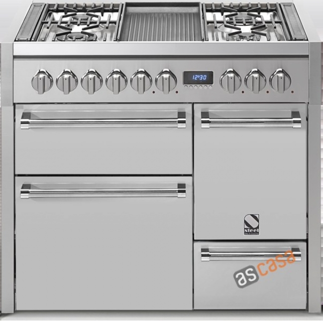 Steel Genesi 100, range cooker, 100 cm, multifunction, 3 ovens, color stainless steel, G10FFF-D-4MSS, with 5 year guarantee!