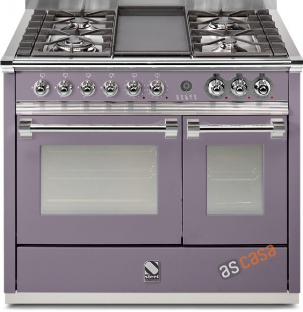 Steel Ascot 100, range cooker, 100 cm, multifunction, color Celeste, A10FF-6WCE, with 5 year guarantee!