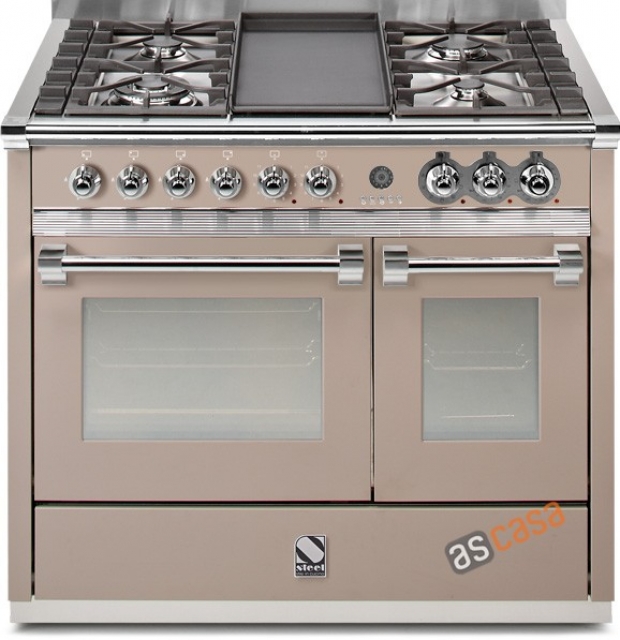 Steel Ascot 100, range cooker, 100 cm, multifunction, color Sabbia, A10FF-6WSA, with 5 year guarantee!