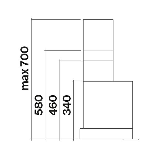 Falmec shaft for Virgola built-in hood black, KCVJN.01#N, 102655