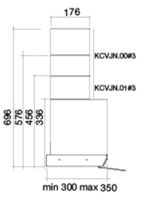 Вал Falmec, высота перемещения 120 мм, KCVJN.01#3