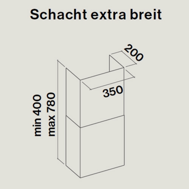 Falmec shaft wall extra wide black, 102298