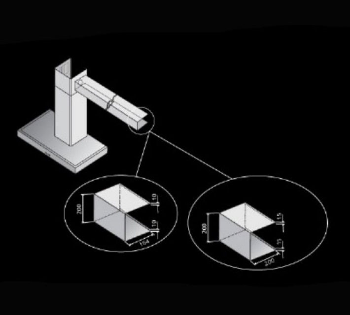 Специальная шахта Silverline U-образной формы SA-U164 для настенных вытяжек