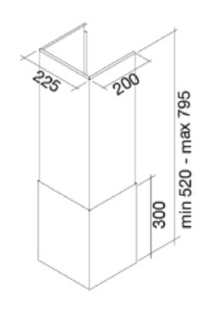 Falmec shaft for hood tab - stainless steel, KCTCN.000#I