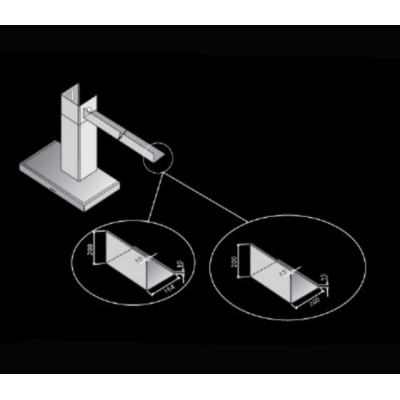 Silverline special shaft L-shape SA-L248 for wall hoods