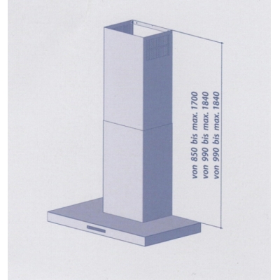 berbel chimney extension for wall and headroom hoods 200 mm