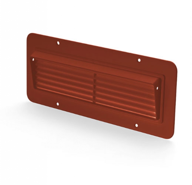 Naber COMPAIR T-ZUL-GI 125 wide duct supply air grille hood, brick red, 4021106