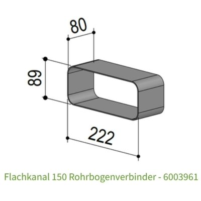 berbel flat duct 150 pipe elbow connector, 6003961