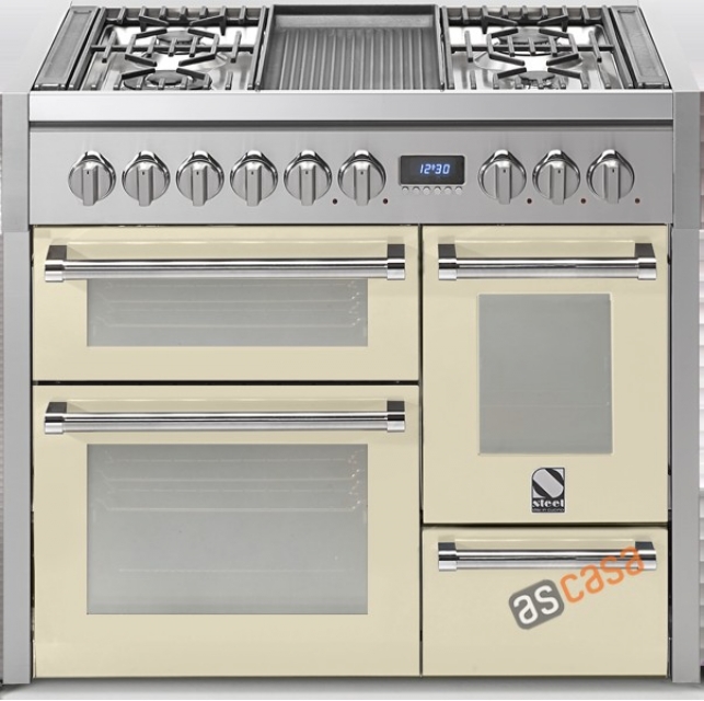 Steel Genesi 100, range cooker, 100 cm, multifunction, 3 ovens, color cream, G10FFF-6WCR, with 5 year guarantee!