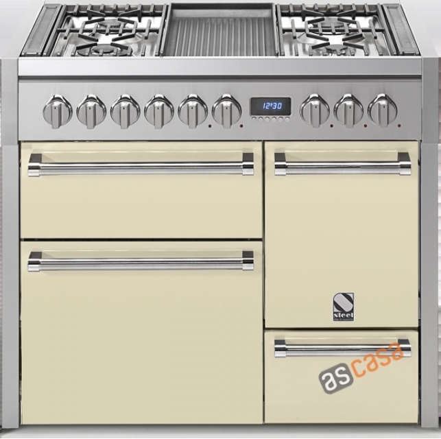 Steel Genesi 100, range cooker, 100 cm, multifunction, 3 ovens, color cream, G10FFF-D-4MCR, with 5 year guarantee!