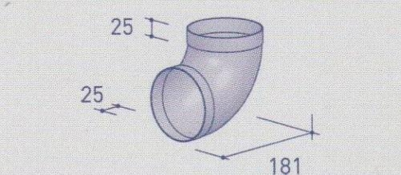 Колено Berbel 90° 125, круглое