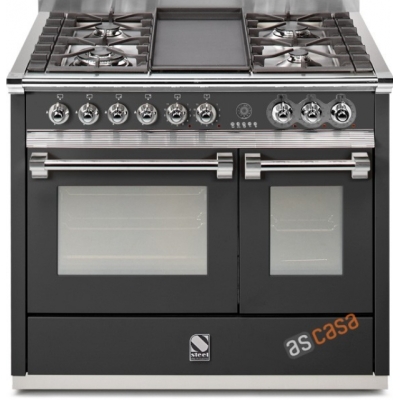 Steel Ascot 100, range cooker, 100 cm, multifunction, color anthracite, A10FF-4BAN, with 5 year guarantee!