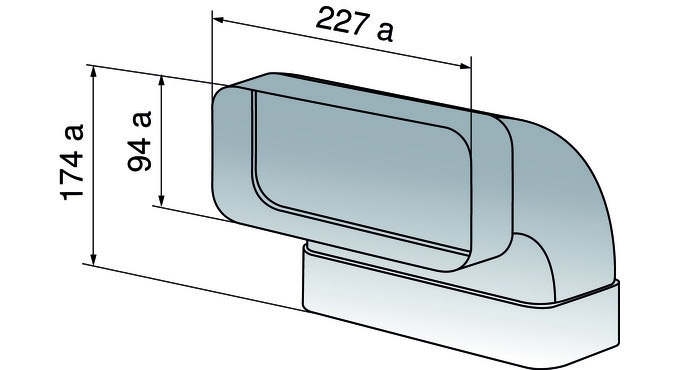 V-train bend 90°, vertical for flat duct, 1012785