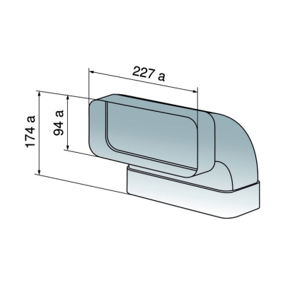 V-rongi kurv 90°, vertikaalne lameda kanali jaoks, 1012785