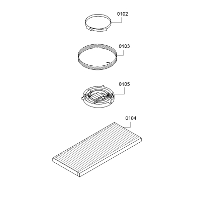 Neff starter set for recirculation mode for flat screen hoods, Z51ITI1X4