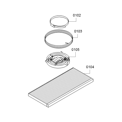Neff starter set for recirculation mode for flat screen hoods, Z51ITI2X4