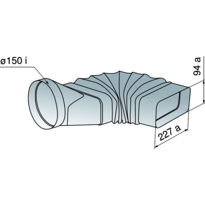 V-Zug flex bend from round to flat for deflection and rotation up to 180°, 1012787