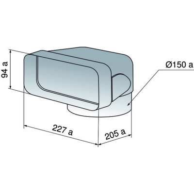 V-Zug deflection piece 90°, vertical to flat duct, 1012783