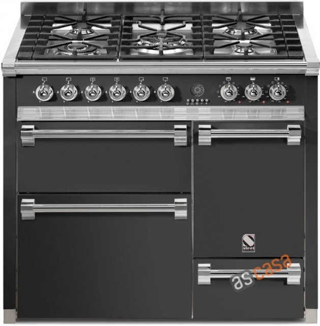 Steel Ascot 100, range cooker, 100 cm, multifunction, 3 ovens, color anthracite, A10FFF-D-4MAN, with 5 year guarantee!