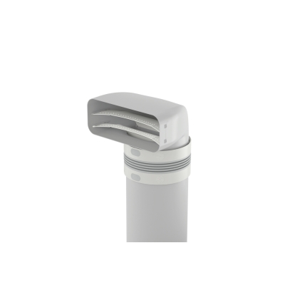 Naber PRIME flow P-UR 150 deflection piece, 90° with round tube, light gray, L 1000 mm, 4051013