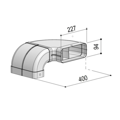 berbel flat duct 150 90° double bend, 6003997