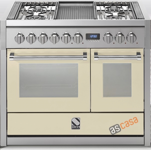 Steel Genesi 100, range cooker, 100 cm, Combisteam, color cream, G10SF-6WCR, with 5 year guarantee!