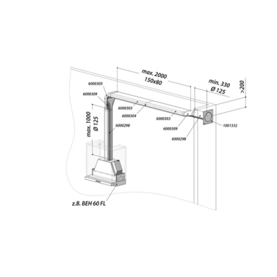 berbel exhaust air set III flat 125 bT double, 1090077