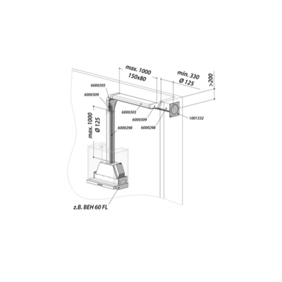 berbel exhaust air set II flat 125 bT, 1090076