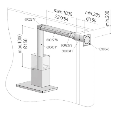 berbel exhaust air set II 150 bT flat, 1090055
