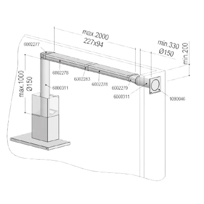 berbel exhaust air set III 150 bT flat double, 1090056